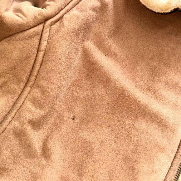 United Colors of Benetton Jacket Womens Medium Brown Sherpa Lined HAS FLAWS - Picture 4 of 12